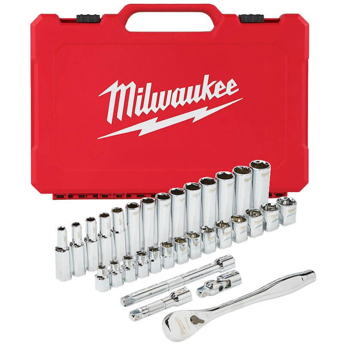 MILWAUKEE 3/8 Drive Ratchet & Socket Set