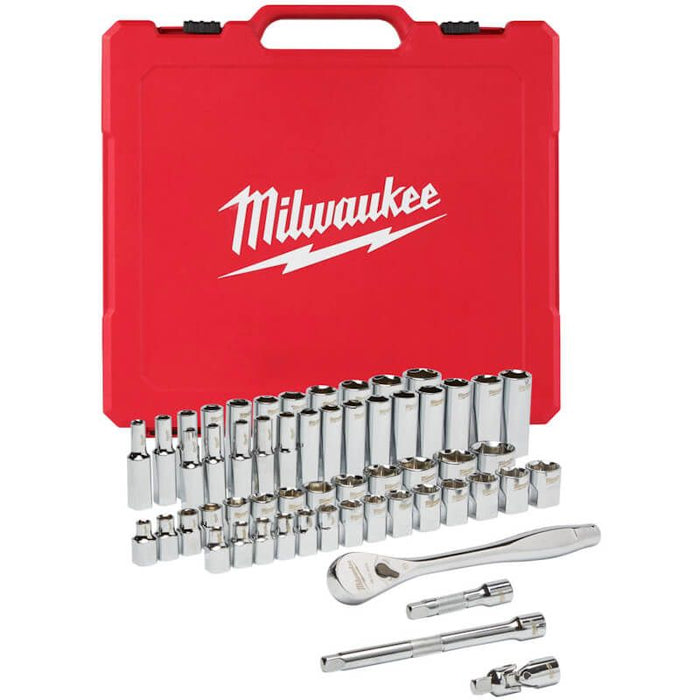 MILWAUKEE 3/8 Drive Ratchet & Socket Set 4932464946