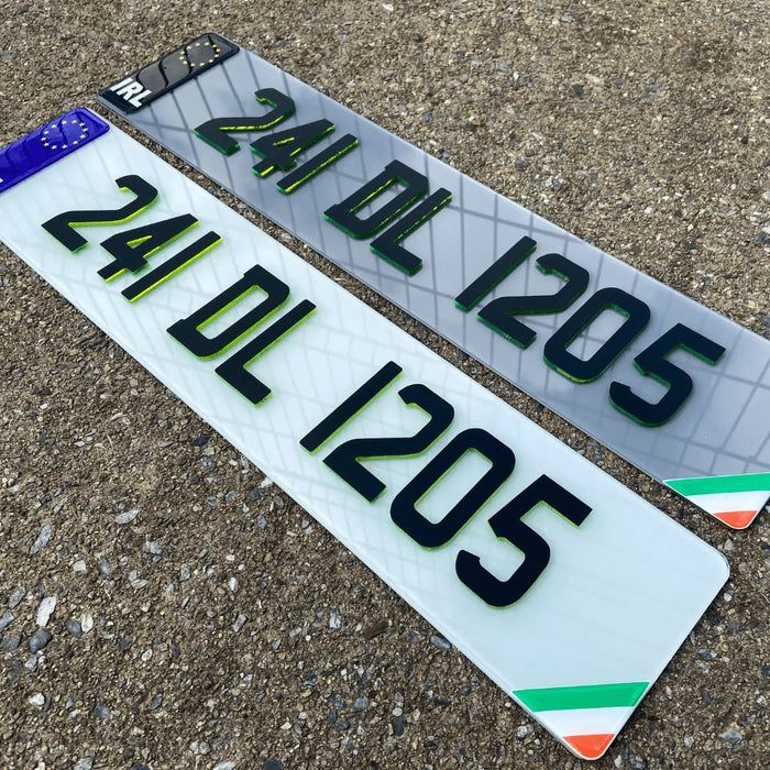 4D Neon Green Black Number Plates