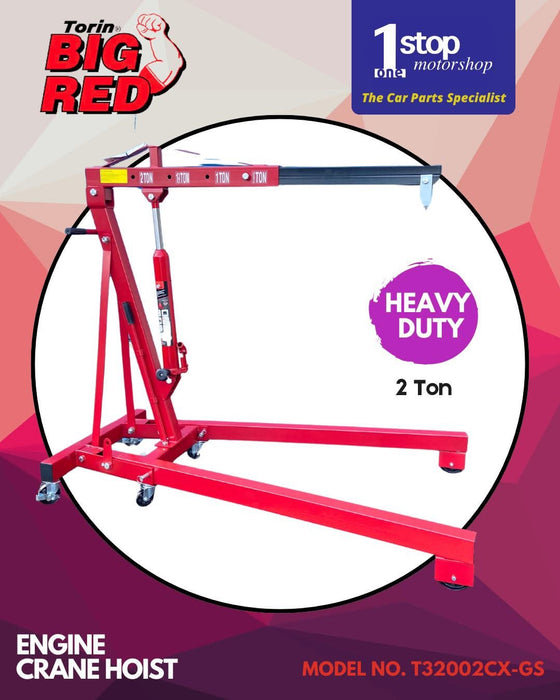 Big Red Foldable Engine Crane Hoist 2 Ton T32002CX-GS - Heavy Duty