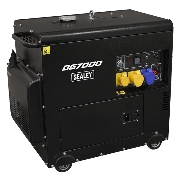 Sealey 7000W Diesel Generator 4-Stroke Engine 110/230V DG7000