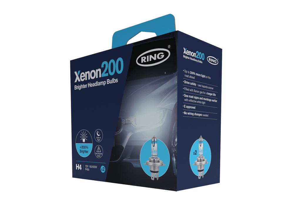 H4 Xenon 200 Bulbs Twin Pack Brighter Bulbs RX2072