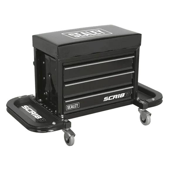 Mechanic’s Utility Seat & Toolbox – Black