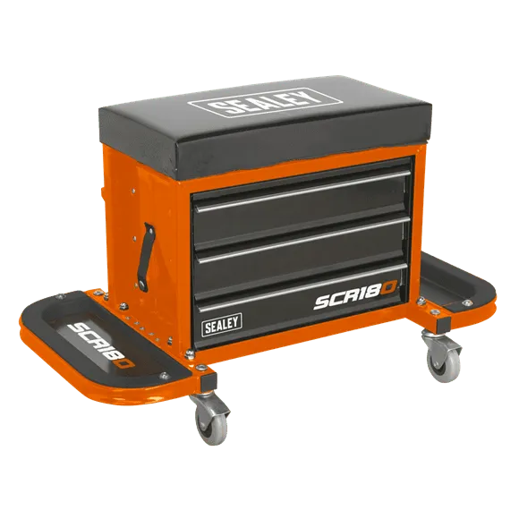Mechanic’s Utility Seat & Toolbox – Orange