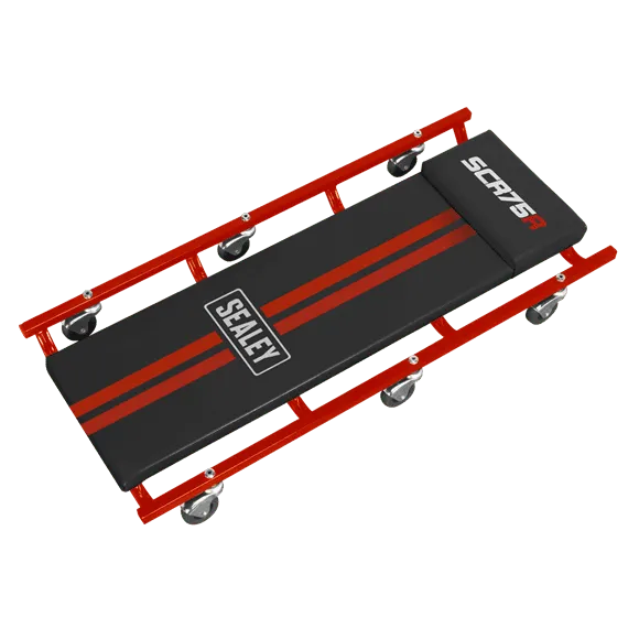 American-Style Creeper 36" with Steel Frame & 6 Wheels - Red