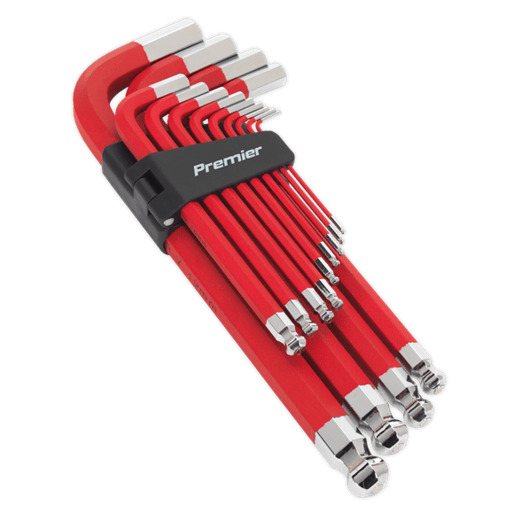 Sealey 13pc Anti-Slip Long Jumbo Ball-End Hex Key Set AK7187