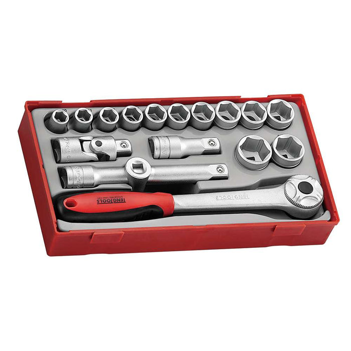 Teng Tools TT1218-6 18 Piece 1/2" Drive 6 Point Socket Set