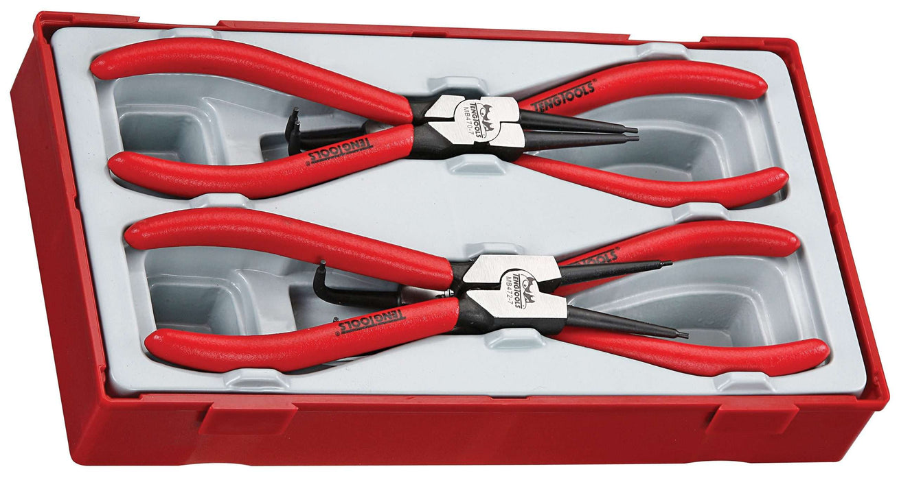 Teng Tools TT474-7 4 Piece 7" Mega Bite Circlip Plier Set
