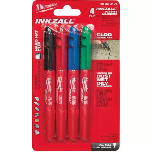MILWAUKEE FINE TIP MARKERS 4PC