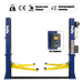 4-Ton 2-post car lift for garages with electric lock release and CE-standard control box.