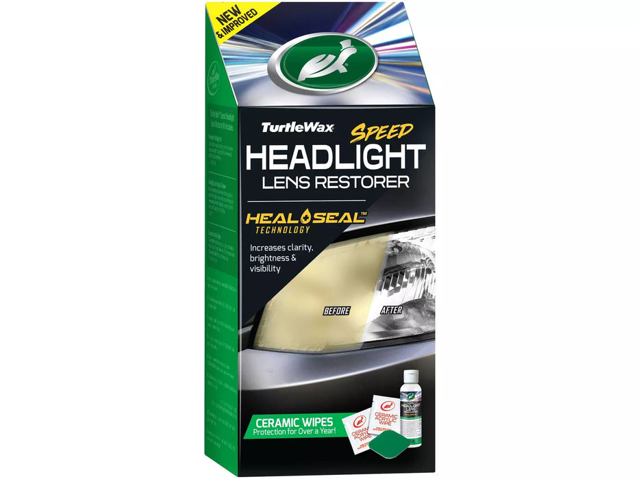 Turtle Wax Speed Headlight Lens Restorer Kit with Ceramic Sealing Wipes