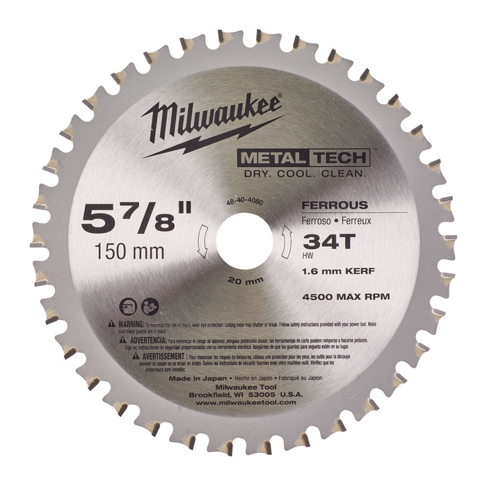 MILWAUKEE CIRCULAR SAW BLADE M 150 X20 X34 Z -1 PC