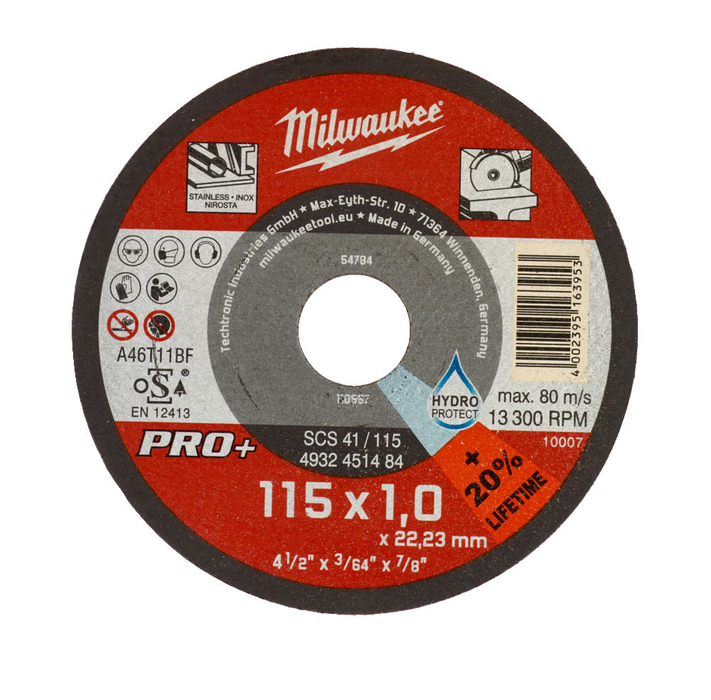 MILWAUKEE THIN METAL CUTTING DISC PRO+ SCS41 / 115 MM X 1 MM -1 PC