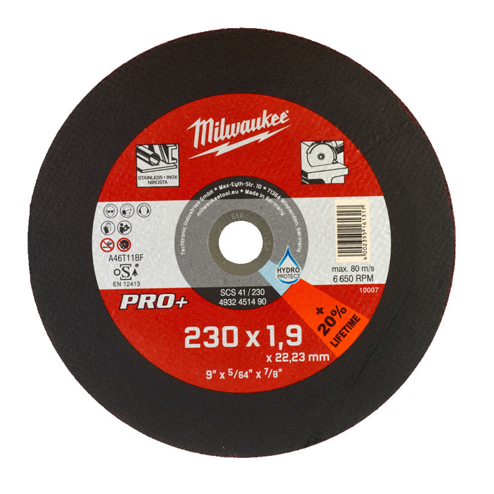 MILWAUKEE THIN METAL CUTTING DISC PRO+ SCS41 / 230 MM X 1.9 MM -1 PC
