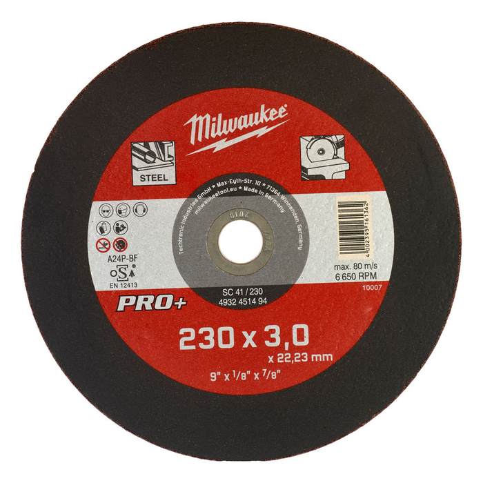 MILWAUKEE METAL CUTTING DISC PRO+ SC41 / 230 MM X 3 MM -1 PC