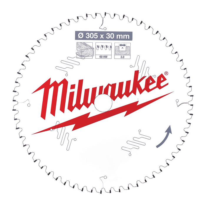 MILWAUKEE CIRCULAR SAW BLADE MS W 305 X30 X3.0 X60 ATB NEG. -1 PC
