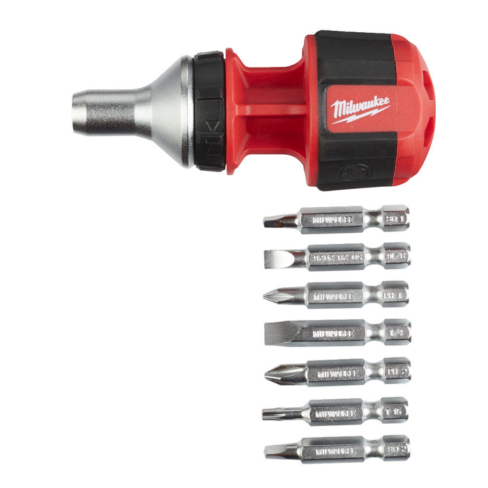 MILWAUKEE 8 IN 1 COMPACT RATCHETING MULTIBIT SCREWDRIVER- UNIVERSAL -1 PC