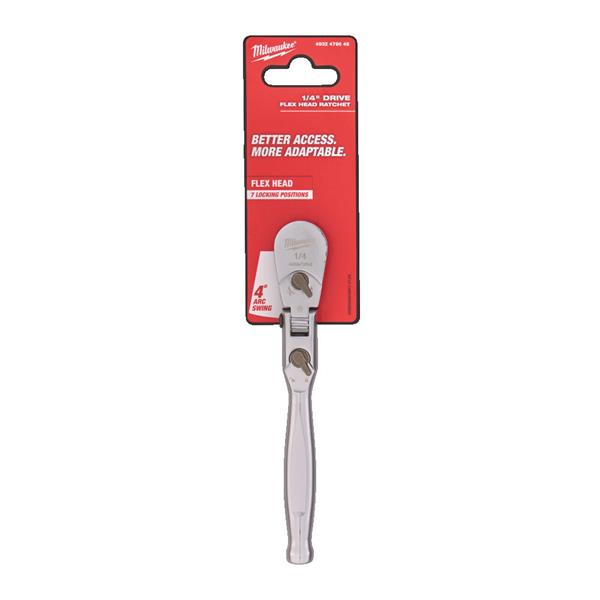 MILWAUKEE 1/4 DRIVE FLEX HEAD RATCHET -1 PC"