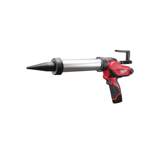 Milwaukee M12 PCG/400 A-201 BM12 Caulking Gun 400ml (Aluminium Tube, 1 x 2.0 Ah battery, charger, bag)
