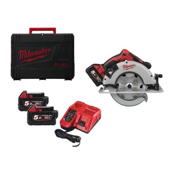 Milwaukee M18 BLCS66-502 XM18 Brushless 66 MM Circular Saw (2 x 5.0 Ah batteries charger HD Box)