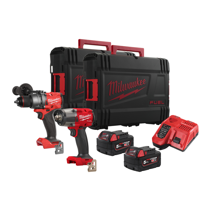 Milwaukee M18 FPP2 F3-502 X M18 COMBI DRILL / 1/2 in IMPACT WRENCH FUEL TWIN PACK