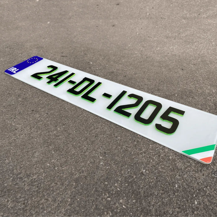 4D Neon Green Black Number Plates