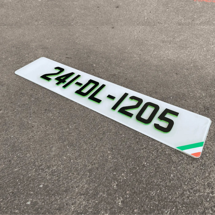4D Neon Green Black Number Plates