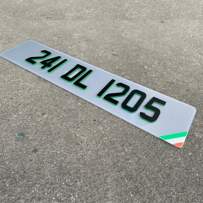 4D Neon Green Black Number Plates