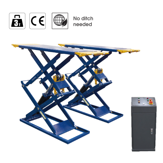 TCE 3 Ton Ultra Thin Full-rise Scissor Lift QJYJ30-CB