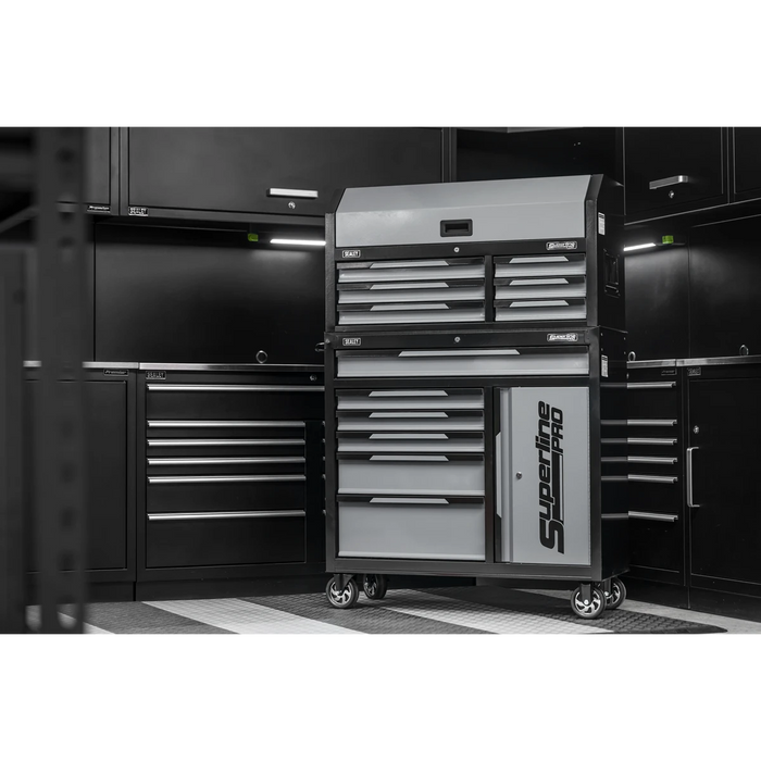 Sealey Rollcab & Topchest Stack 12 Drawer & Cupboard – Grey AP1080GR