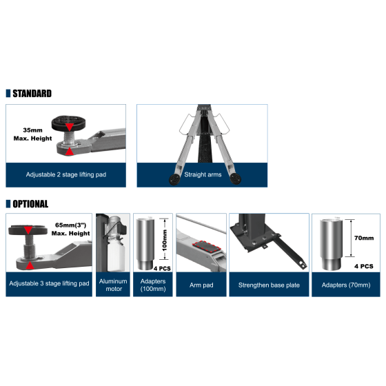 TCE 4 Ton Floor Plate Two Post Car Lift QJY240CA-S - Manual Locks