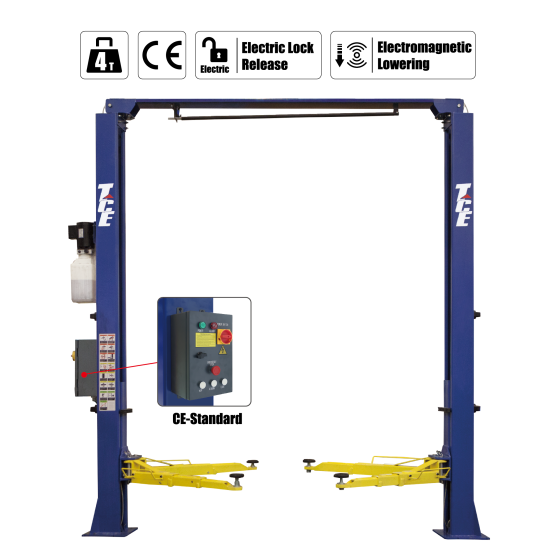 TCE 4 Ton Clear Floor Two Post Car lift QJY240D-E