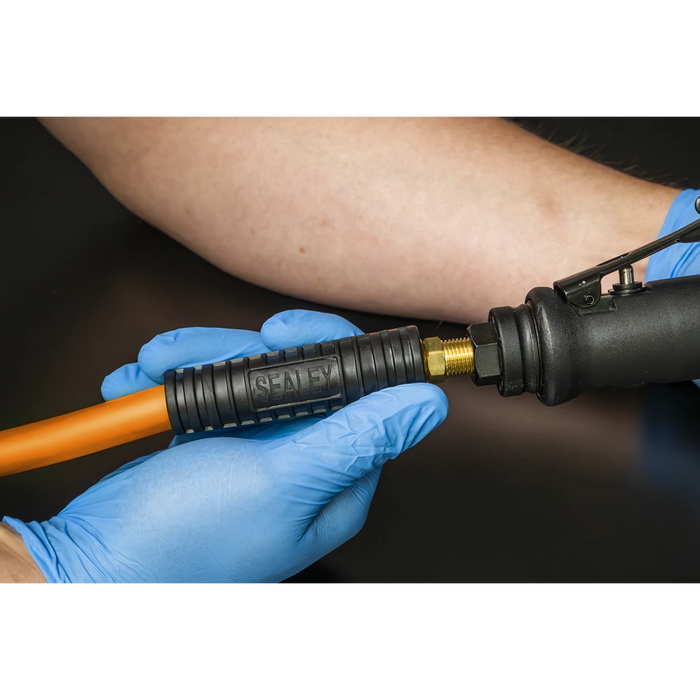 Sealey High-Visibility Hybrid Air Hose with 1/4"BSP Unions 10m x 8mm
