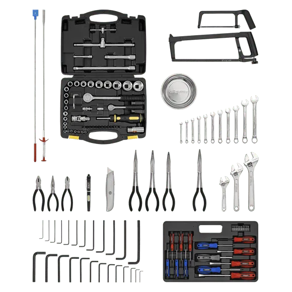 Topchest &#038; Rollcab Combination 6 Drawer with Ball-Bearing Slides &#8211; Purple/Grey &#038; 128pc Tool Kit
