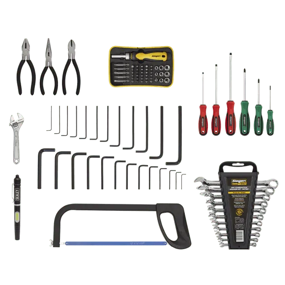 3 Drawer Portable Tool Chest with Ball-Bearing Slides &#8211; Hi-Vis &#038; 93pc Tool Kit