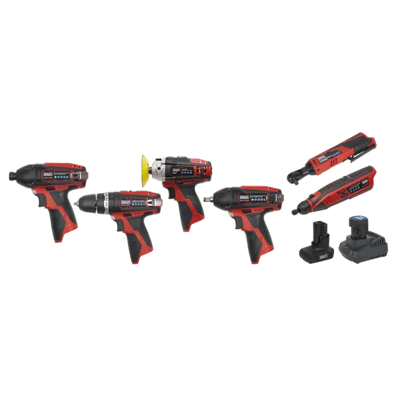 Sealey 6 x 12V SV12 Series Cordless Power Tool Combo Kit CP1200COMBO2