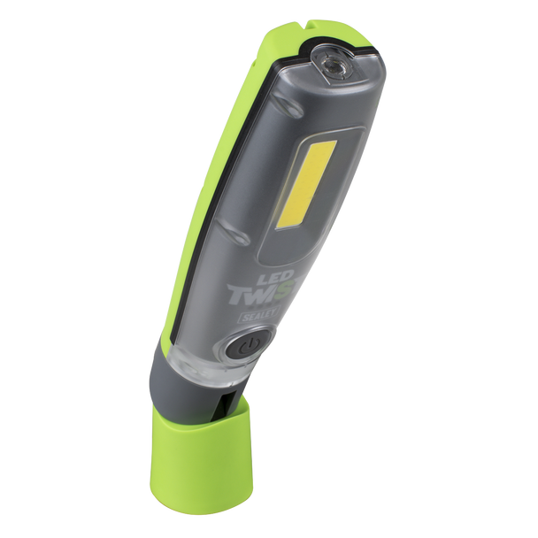 Sealey LED Twist Rechargeable Inspection Light 8W COB & 1W SMD LED1001G - Green