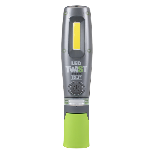 Sealey LED Twist Rechargeable Inspection Light 8W COB & 1W SMD LED1001G - Green