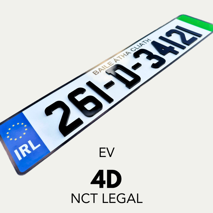 Green EV NCT 4D Number Plates
