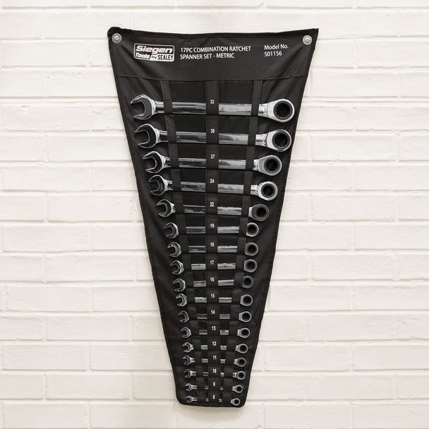 Sealey Siegen Combination Ratchet Spanner Set 17pc S01156