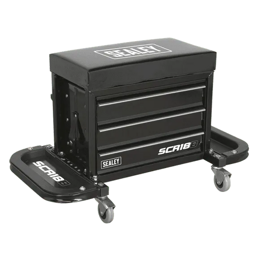 Mechanic&#8217;s Utility Seat &#038; Toolbox &#8211; Black