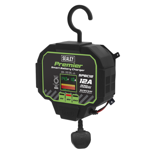 Sealey Premier Fully Automatic Battery Charger & Maintainer 12A SPBC12