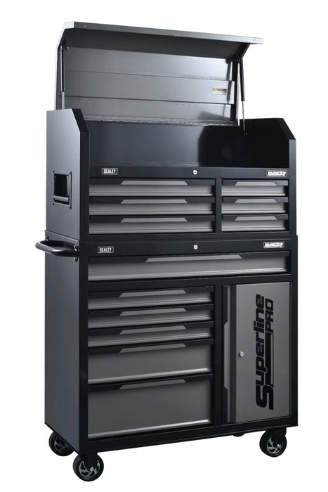 Sealey Rollcab & Topchest Stack 12 Drawer & Cupboard – Grey AP1080GR