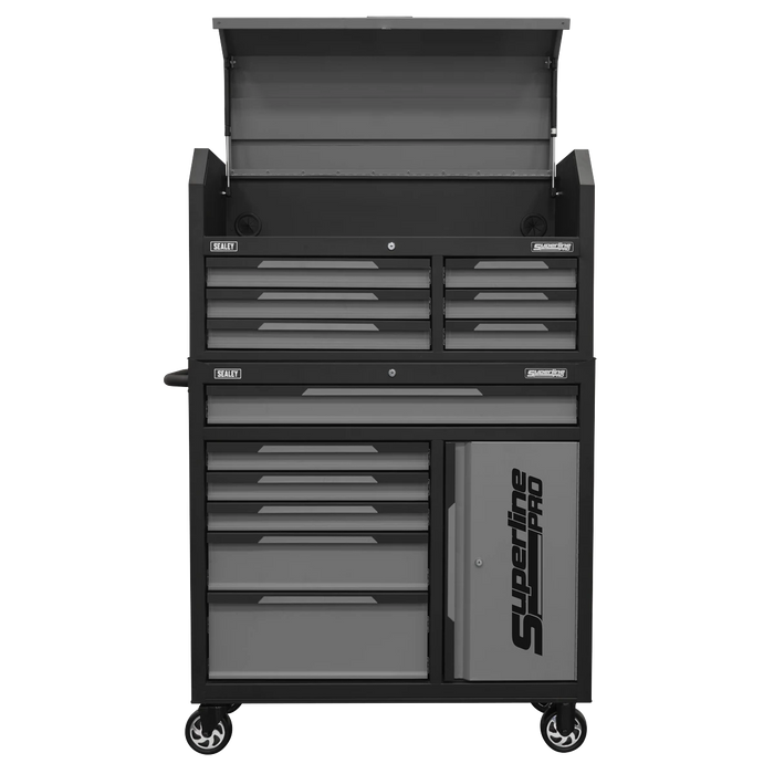 Sealey Rollcab & Topchest Stack 12 Drawer & Cupboard – Grey AP1080GR