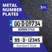 metal number plates